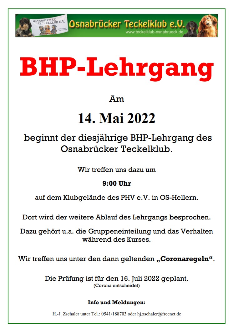 BHP-Lehrgang 2022