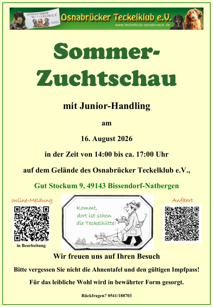 Einladung Sommer-Zuchtschau mit Junior-Handling